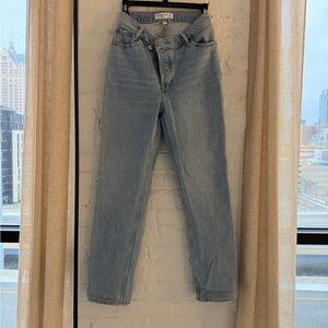 Abercrombie & Fitch Curve Love Dad High Rise Jean Asymmetrical